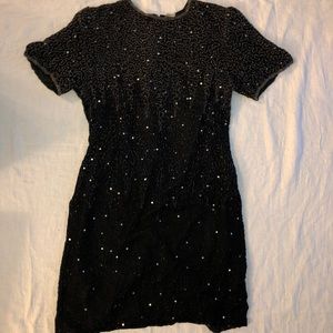 Vintage black and silver sequin dress